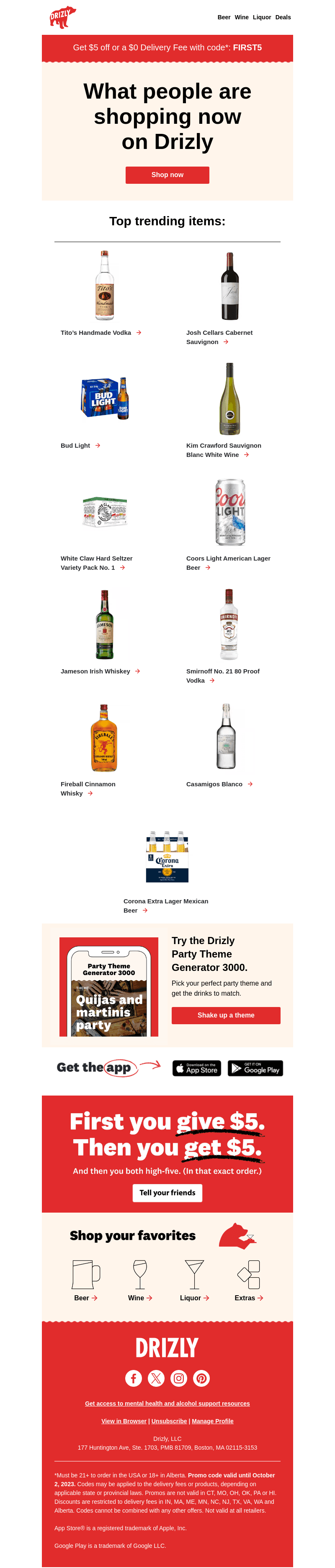 The top 10 trending drinks on Drizly