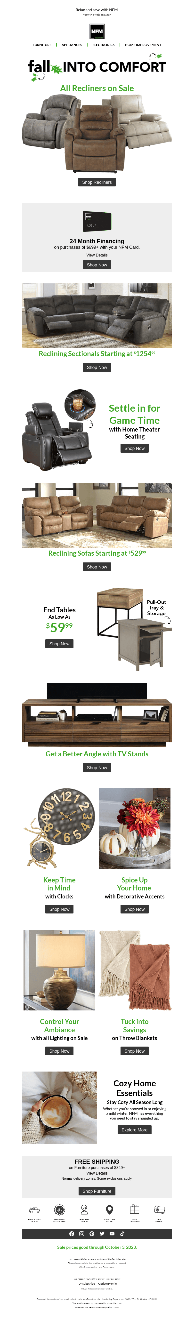 🍁Falling prices. Recliners starting at $289.99