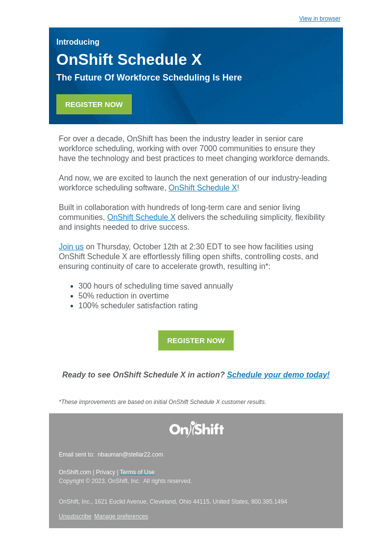 Introducing OnShift Schedule X