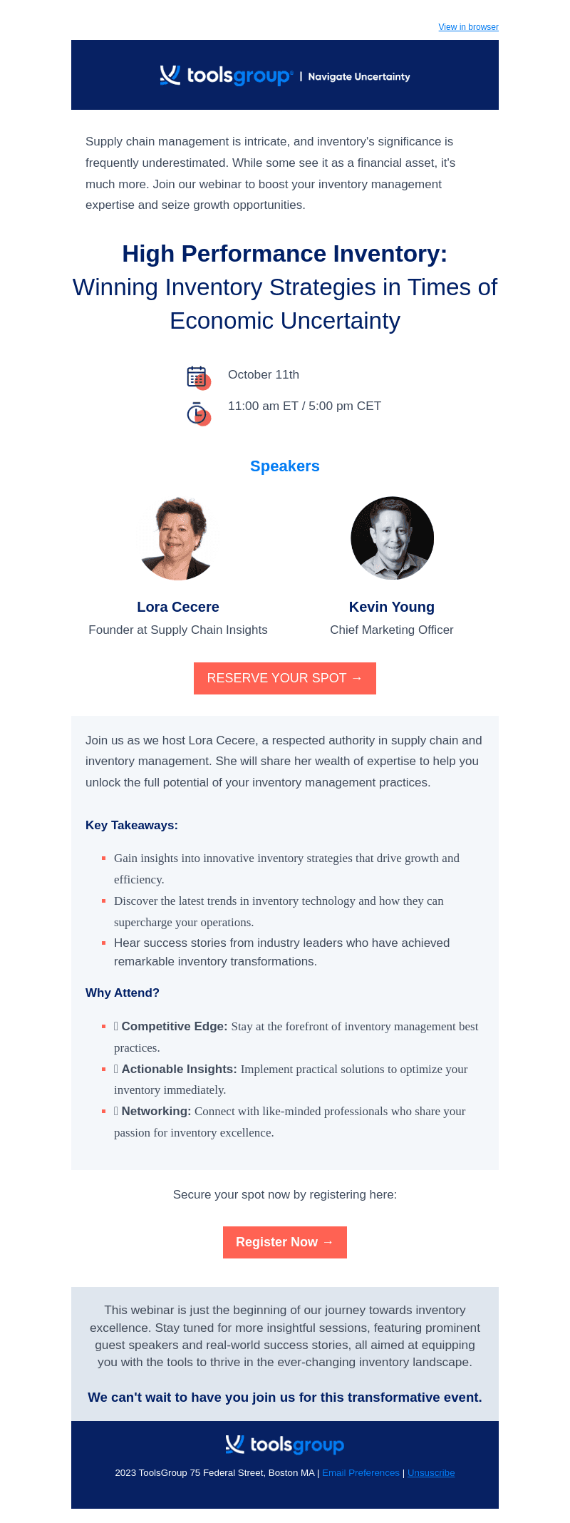 Elevate Your Inventory Game: Exclusive Webinar with Lora Cecere Awaits