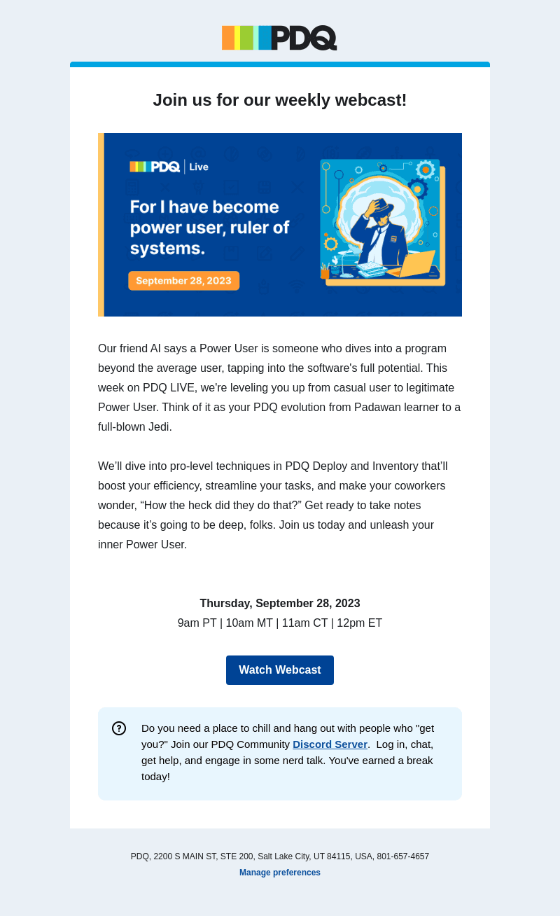 PDQ LIVE: Become a PDQ Power User