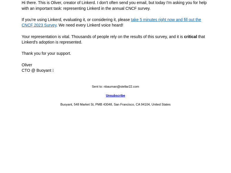 🎈 Please represent Linkerd in the CNCF survey!