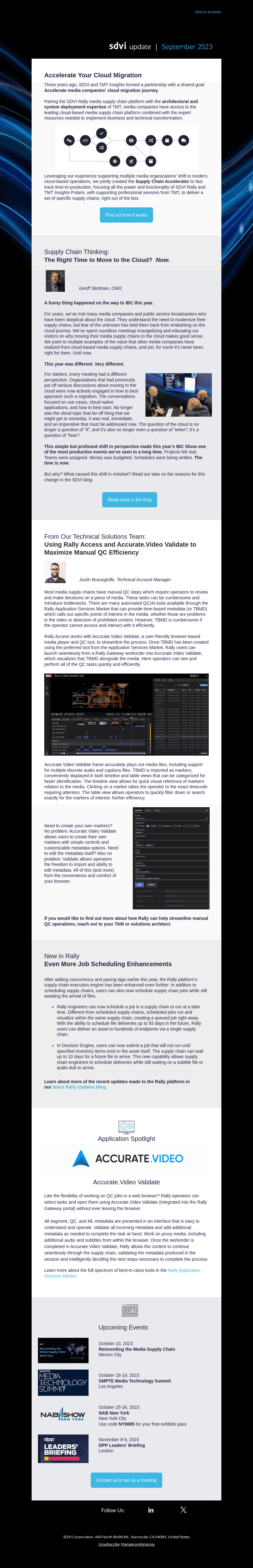 September SDVI Update: Simplifying the Media Supply Chain