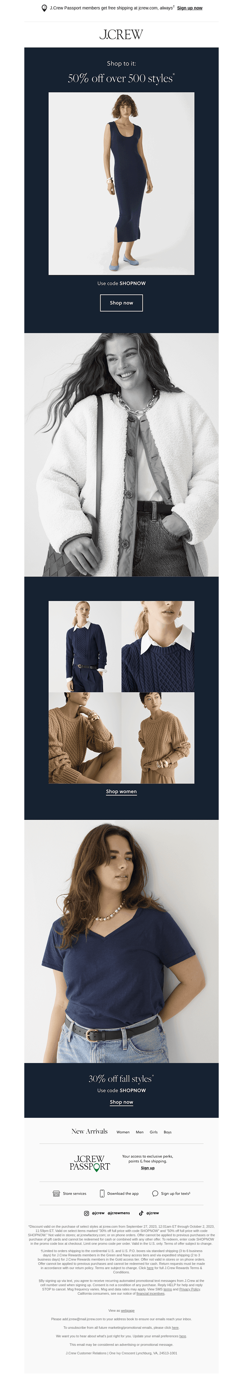 For you: 50% off over 500 styles