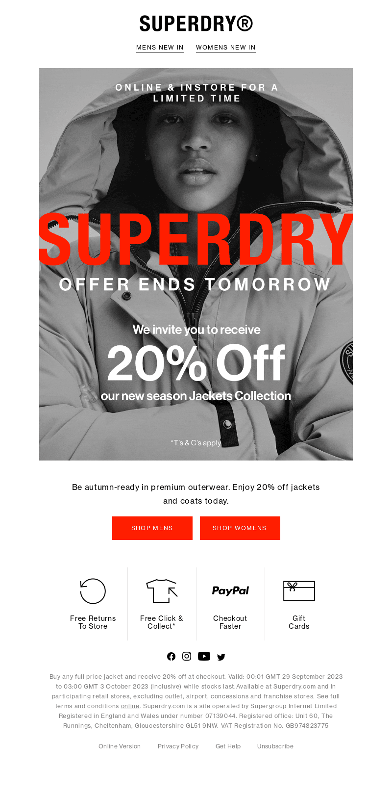 Last call 📣 | Wrap-up with 20% off Jackets