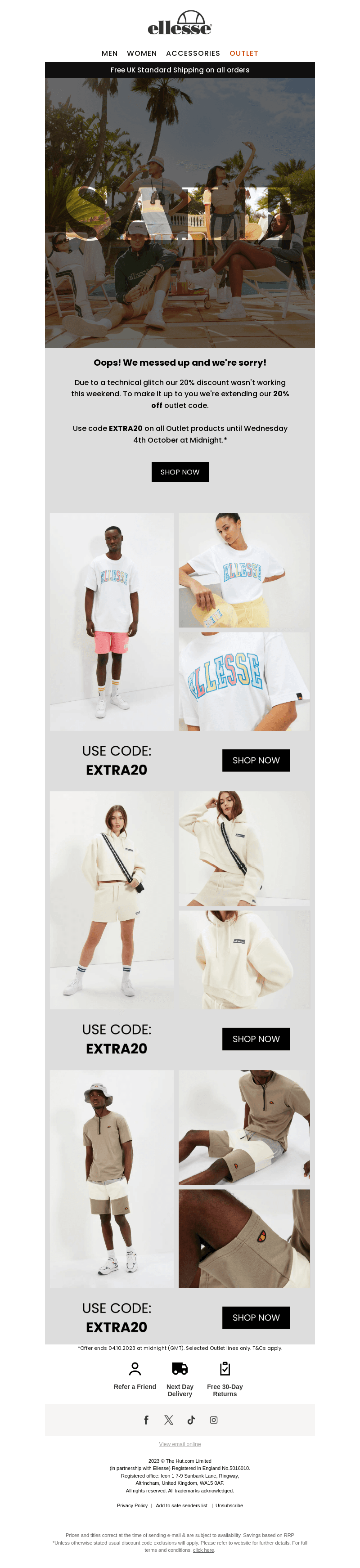 ellesse email from Mon, Oct 2, 2023