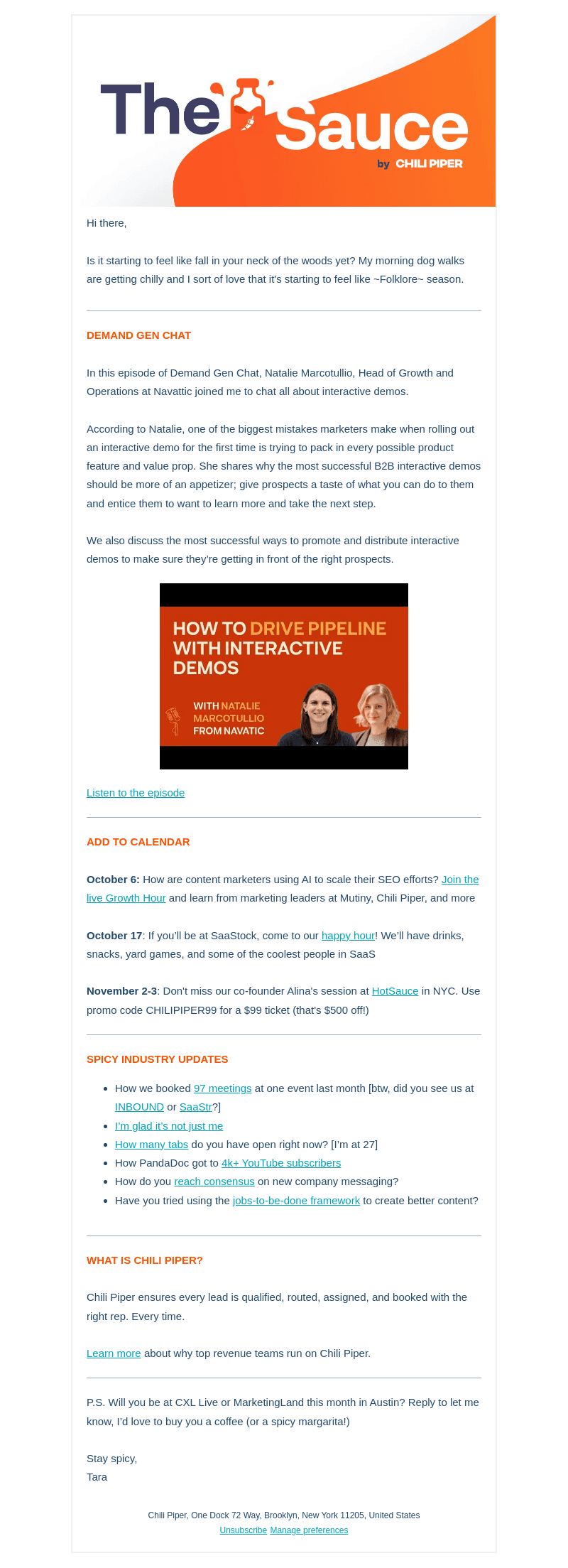 Chili Piper email from Tue, Oct 3, 2023