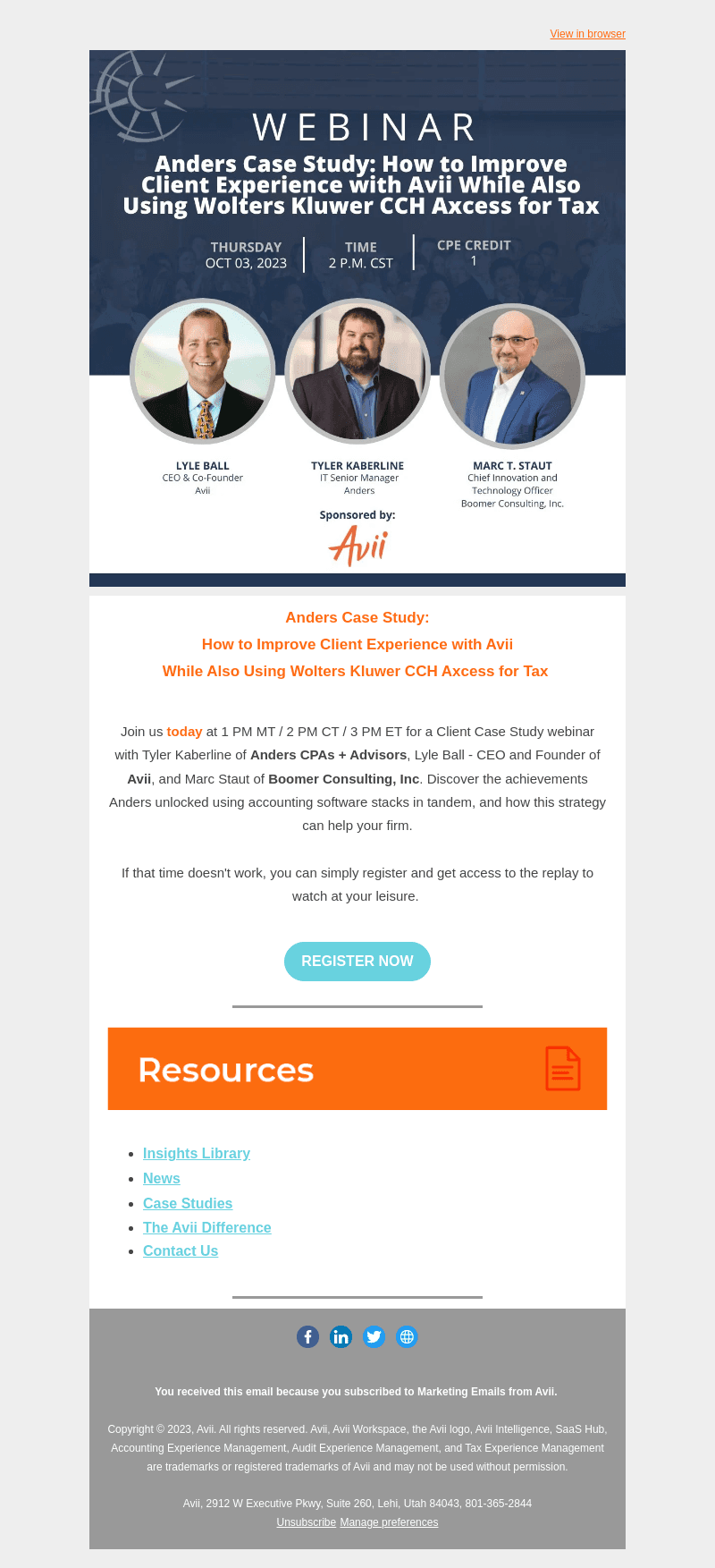 Avii email from Tue, Oct 3, 2023