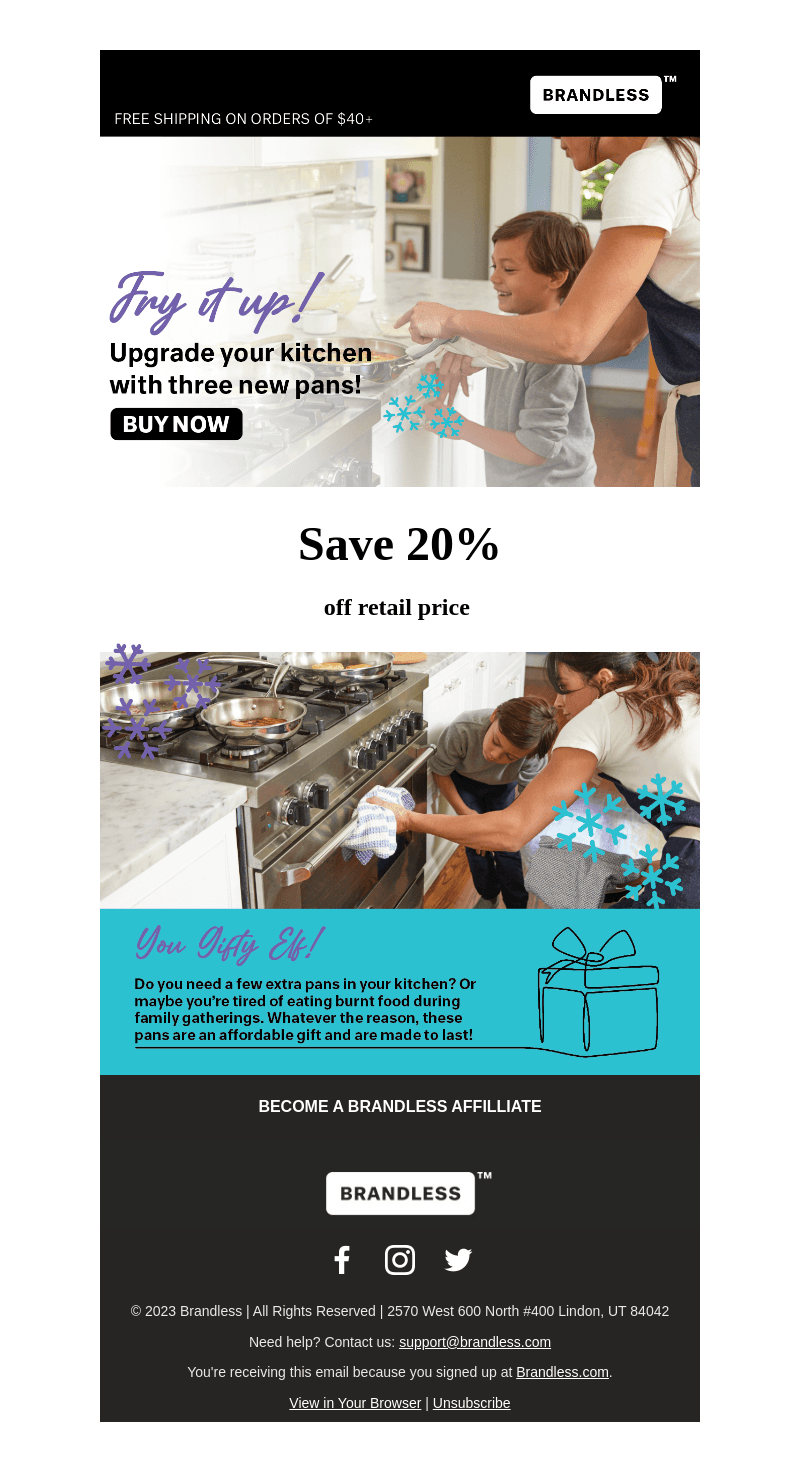 Save 20% on stainless steel