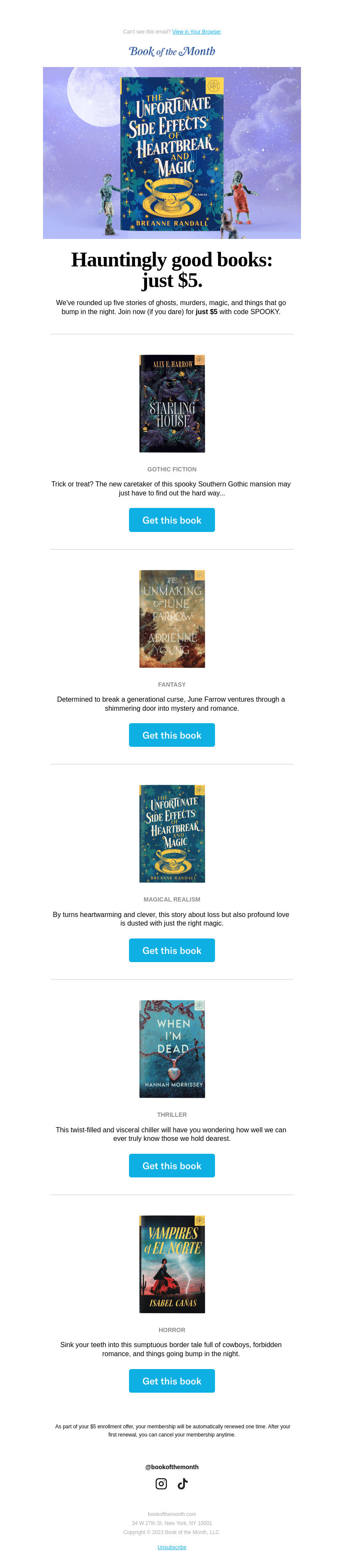 Spooooky books. Just $5. 👻