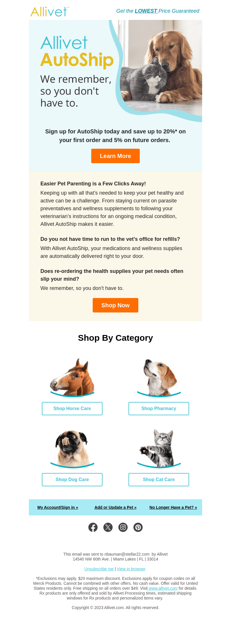 Save up to 20% on your first AutoShip