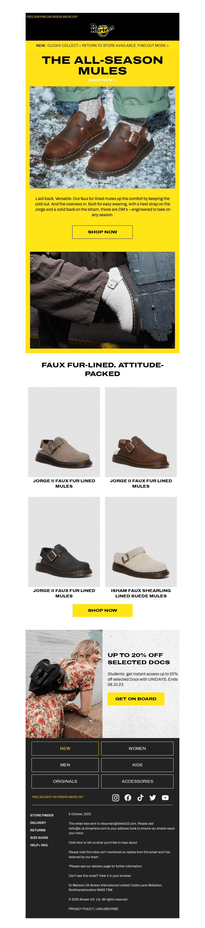 DM’s faux fur-lined mules