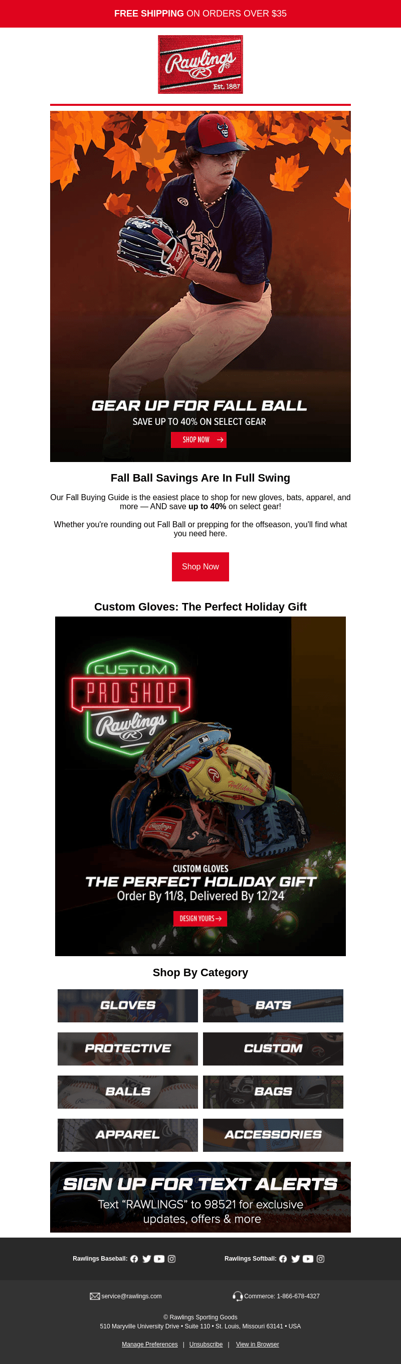 Save 40% on Gear for Fall Ball