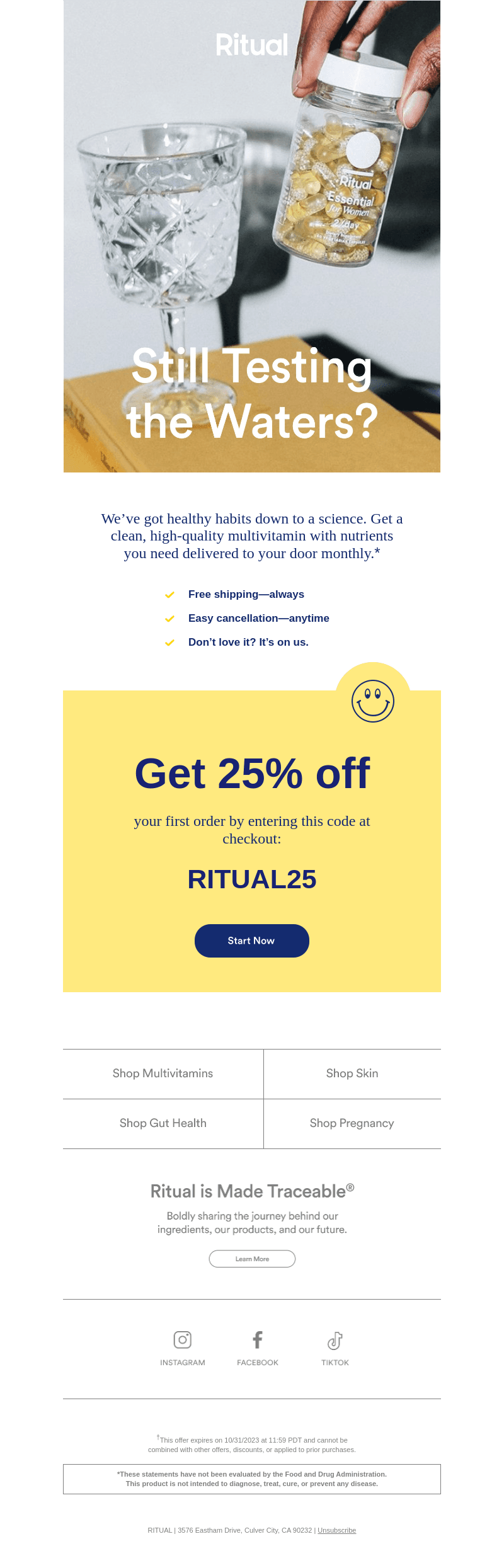 RE: your 25% off code