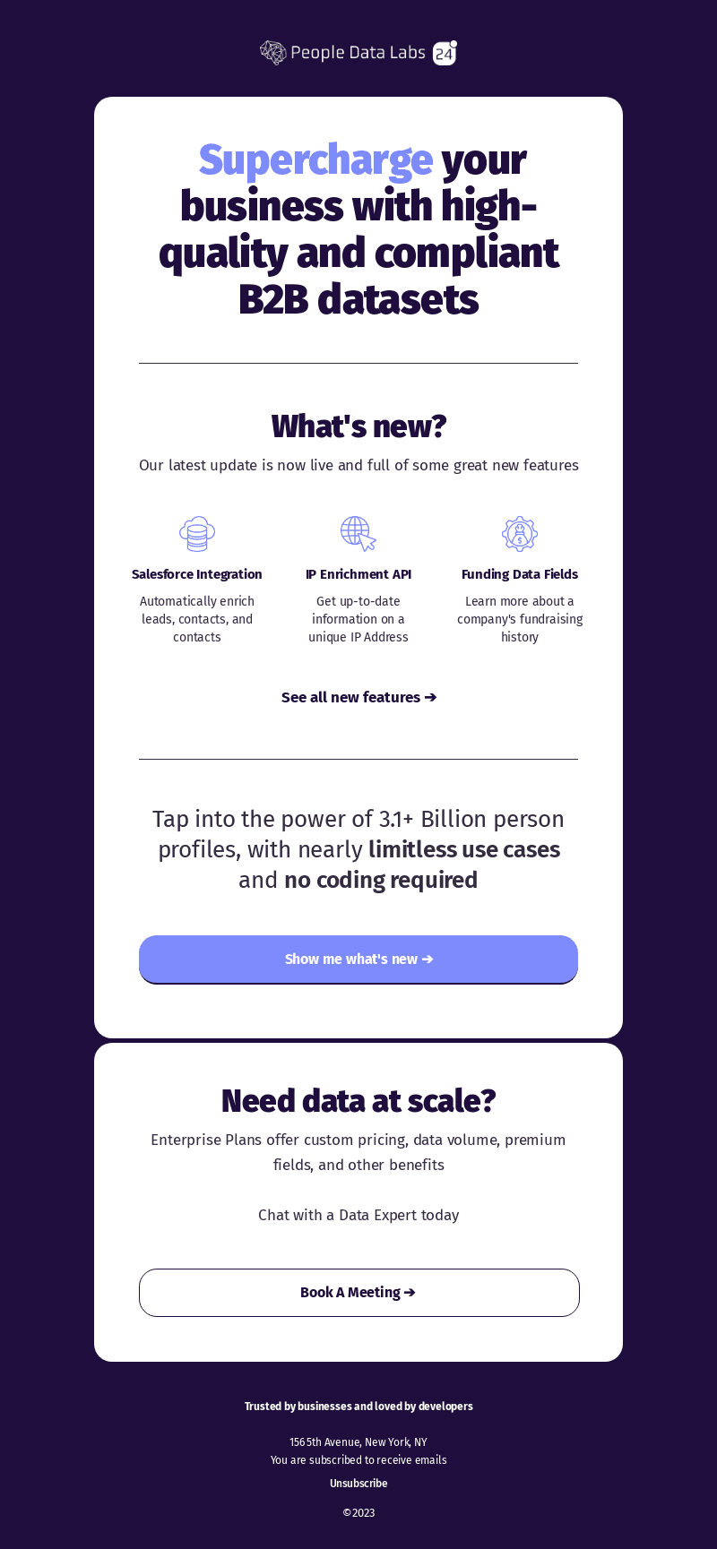People Data Labs 24 is here! Get started for free.