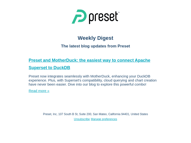 Preset Blogs Weekly Digest