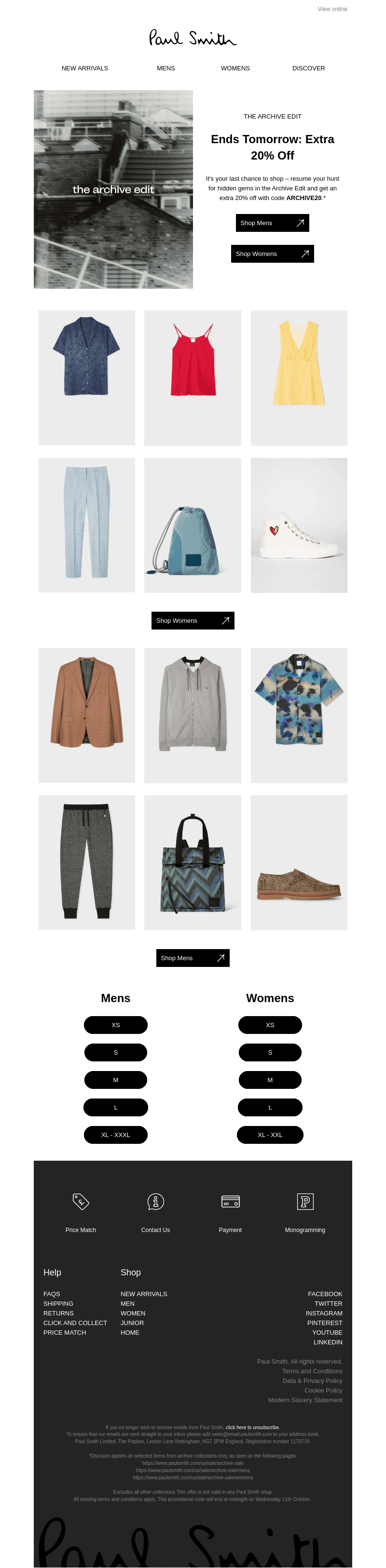 Archive Edit ends tomorrow extra 20% off now