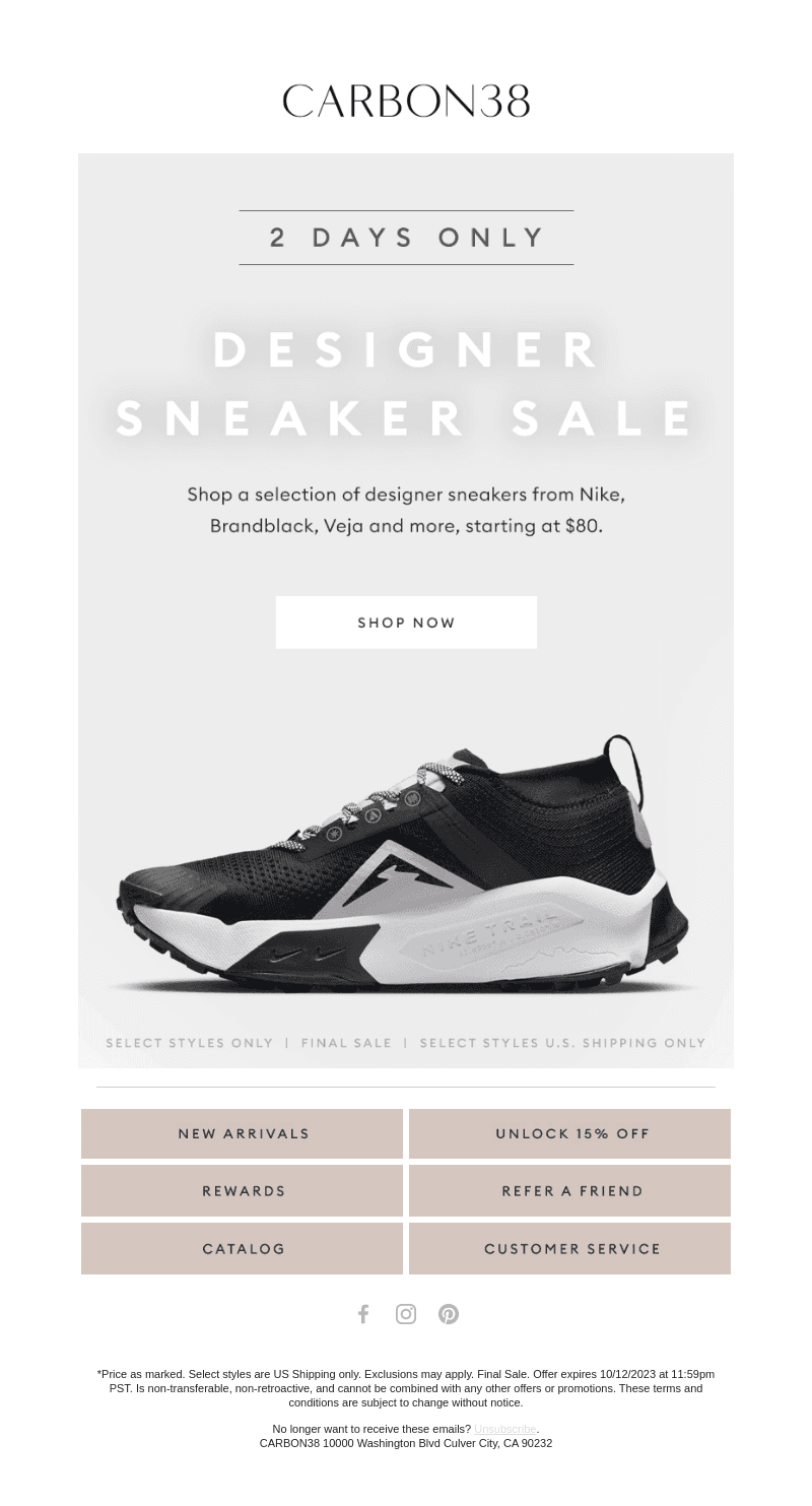 2 DAYS ONLY | Designer Sneakers from $80