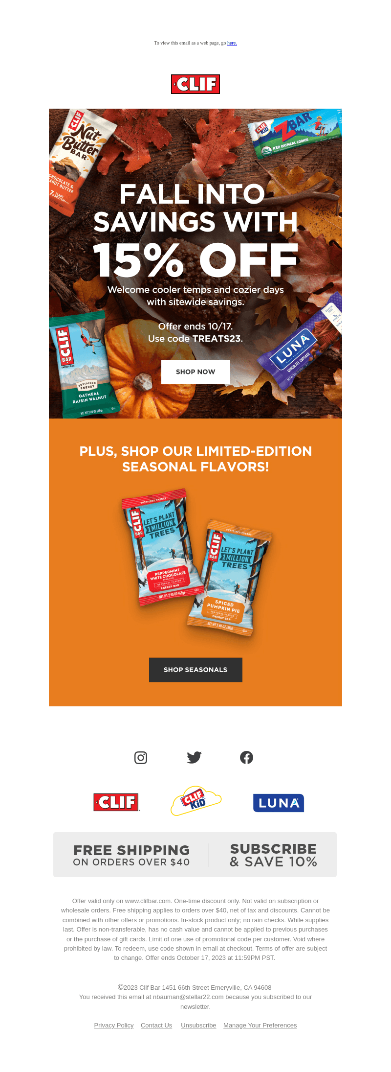 Save 15% Sitewide This Fall Season