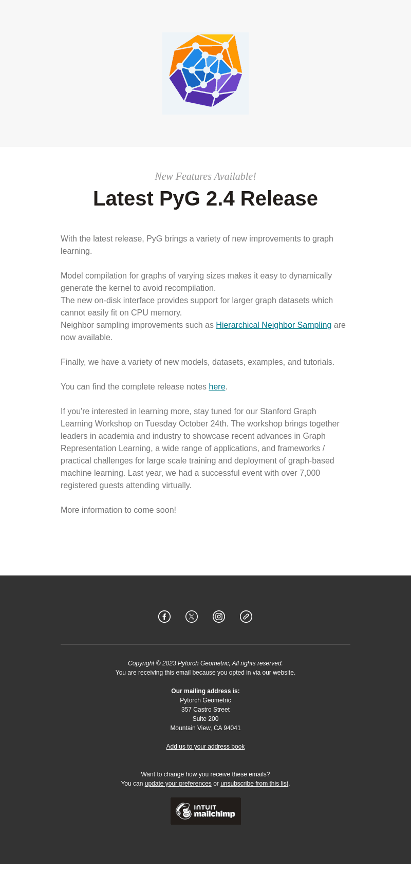 New PyG 2.4 Release!
