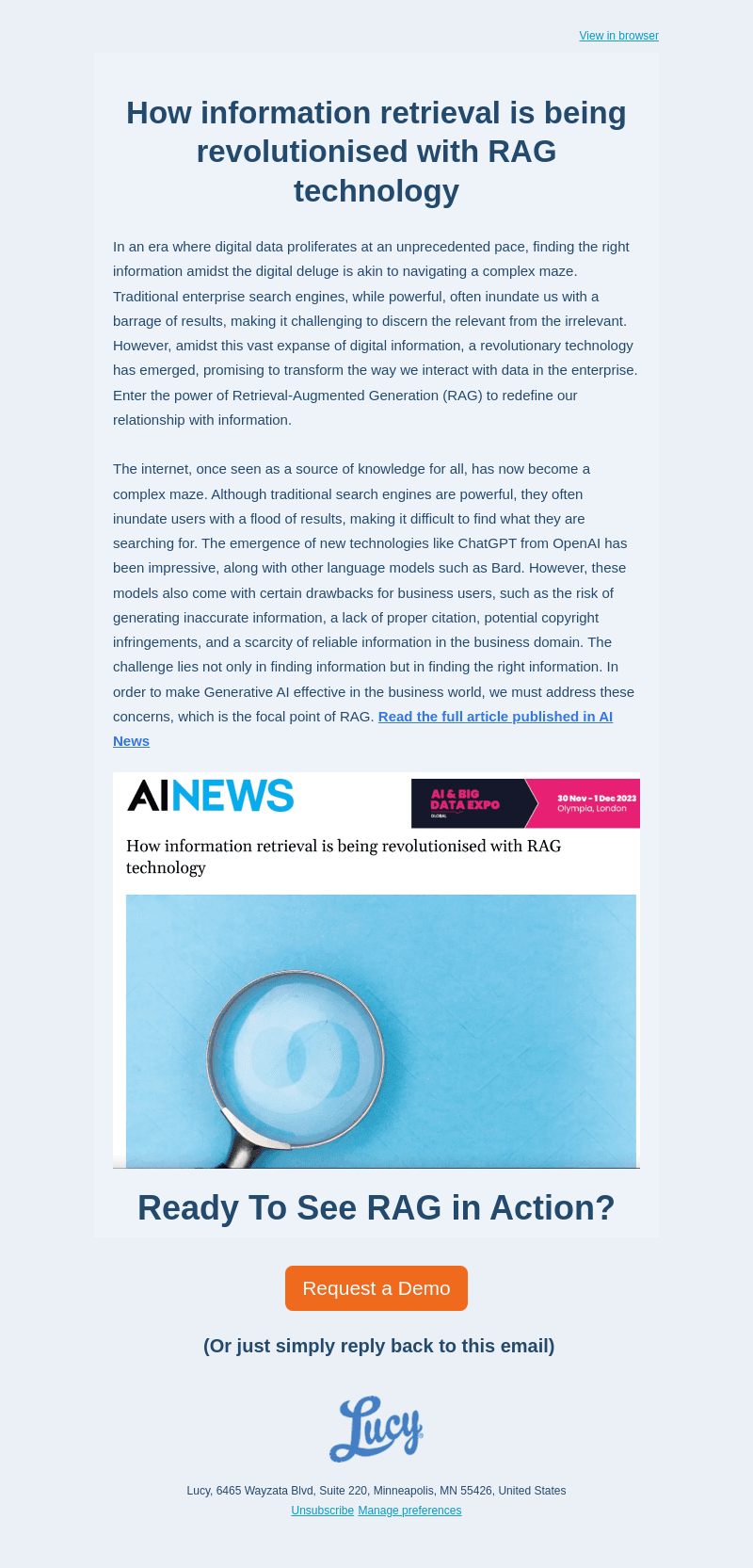 Lucy email from Thu, Oct 12, 2023