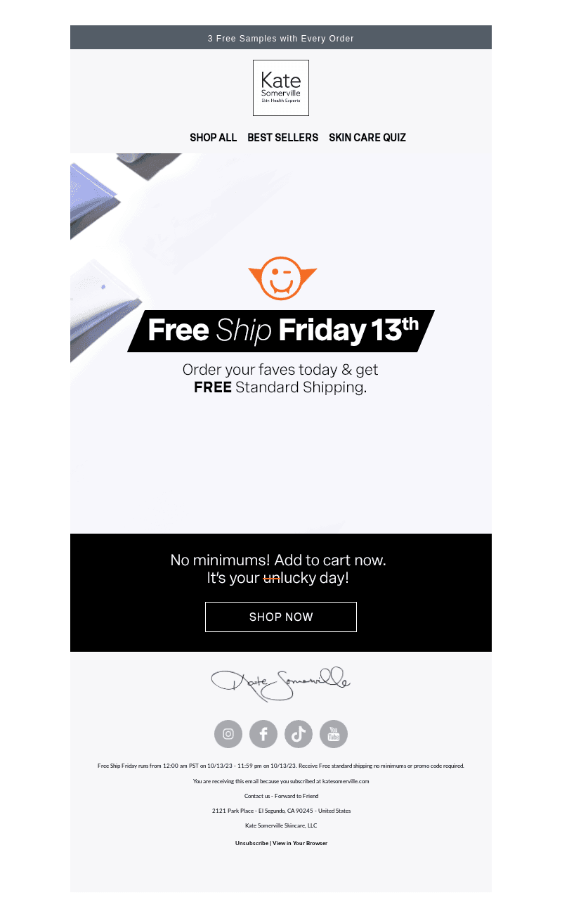 Free Ship Friday the 13th! 🚚
