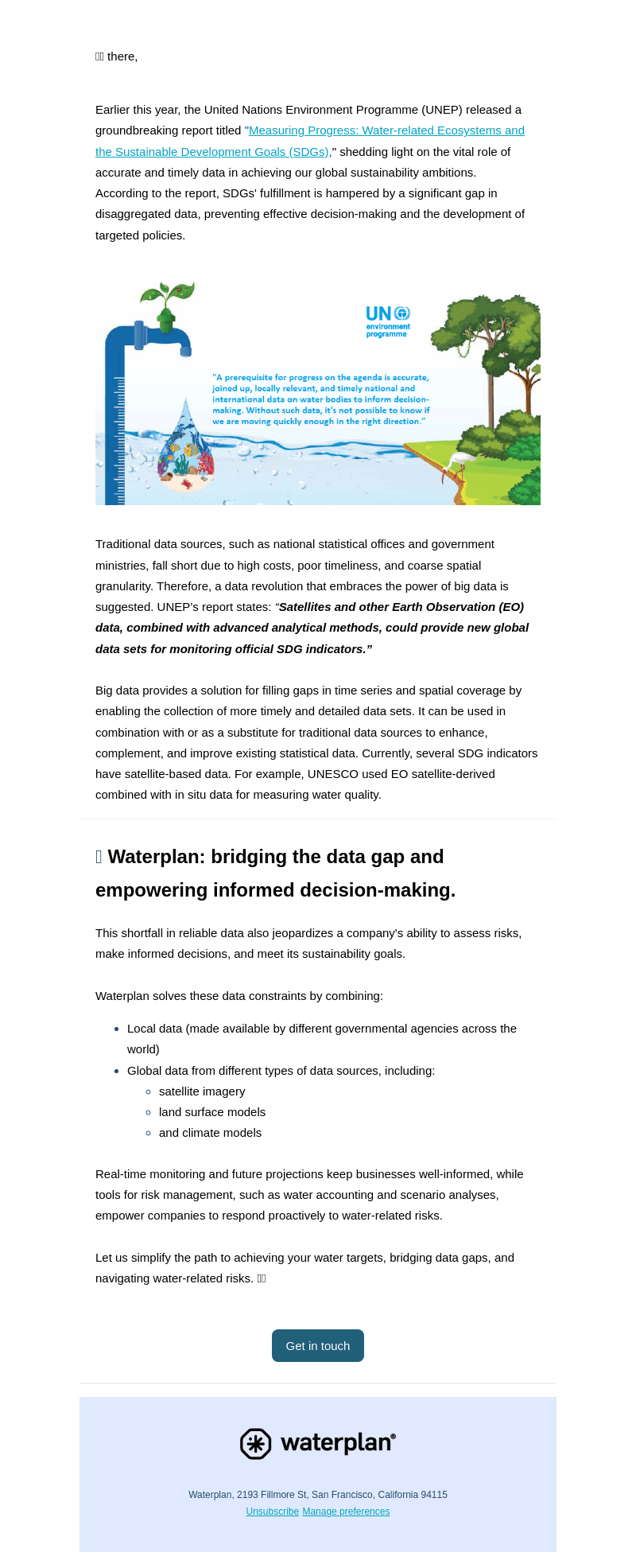 Water Data for Sustainable Development Goals (SDGs)