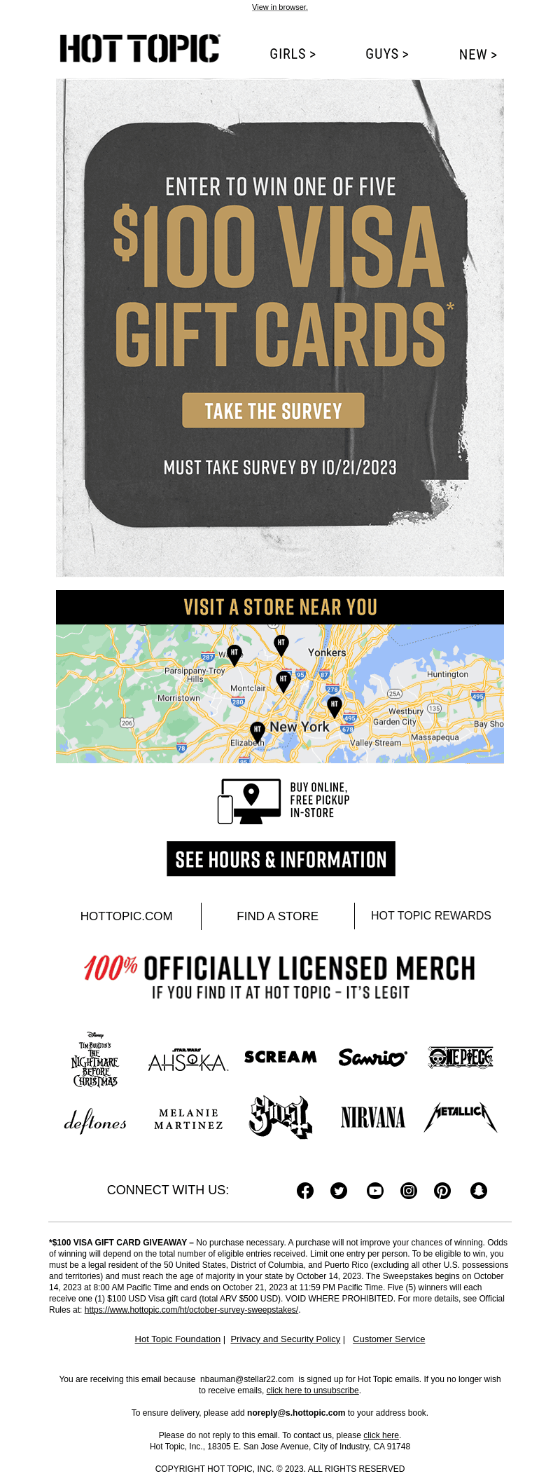 Hot Topic email from Sat, Oct 14, 2023