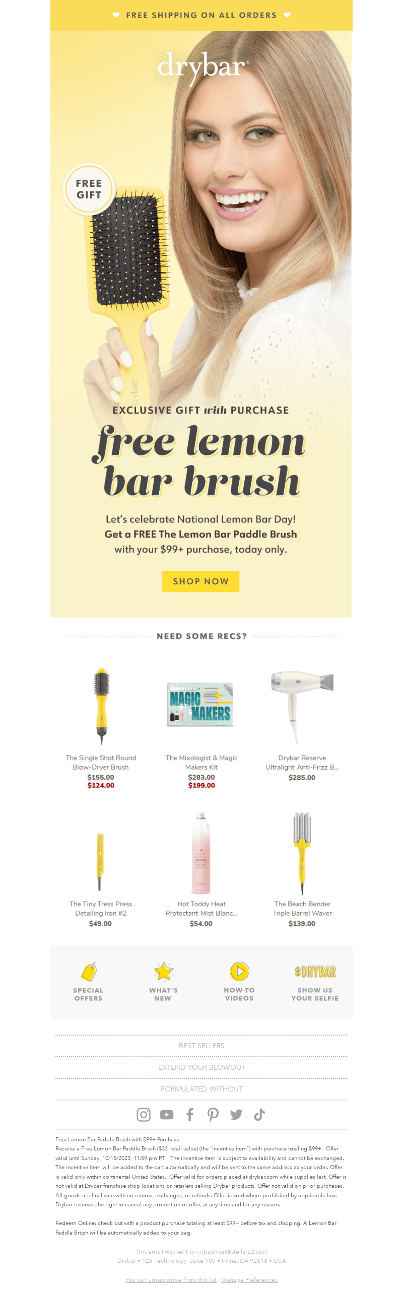 FREE gift when you spend $99.