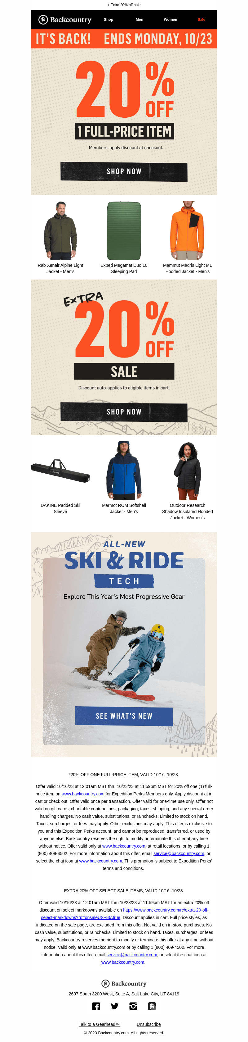 It’s back! 20% off 1 full-price item