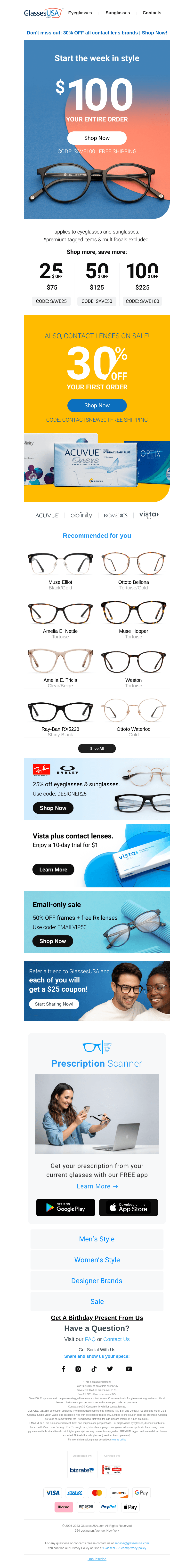 👓 Exclusive offer 👓 Up to $100 OFF!