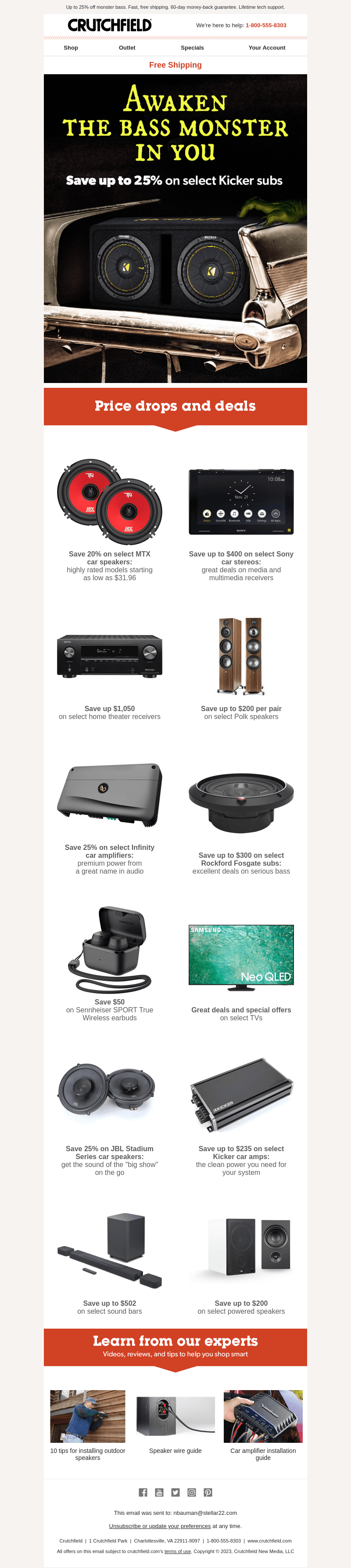 Save on Kicker subs for Halloween