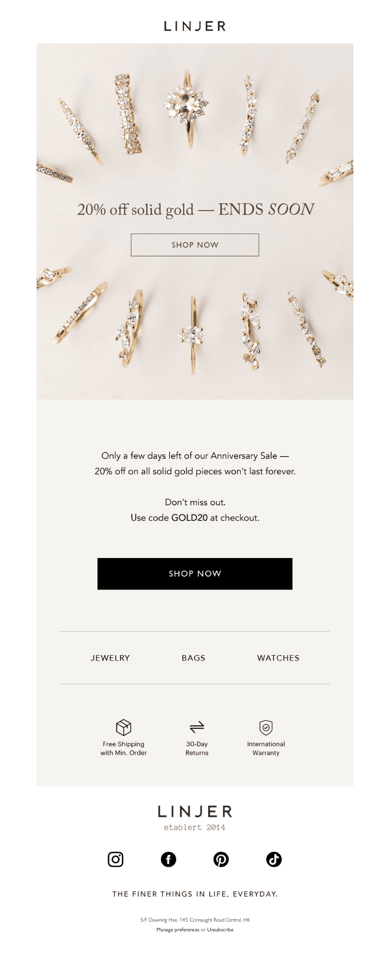Ending Soon — 20% off 14k solid gold