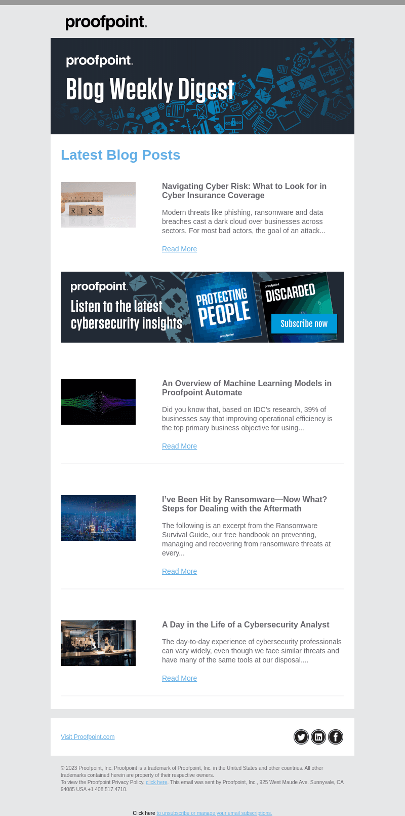 Proofpoint Blog Weekly Digest - Monday Oct 16, 2023