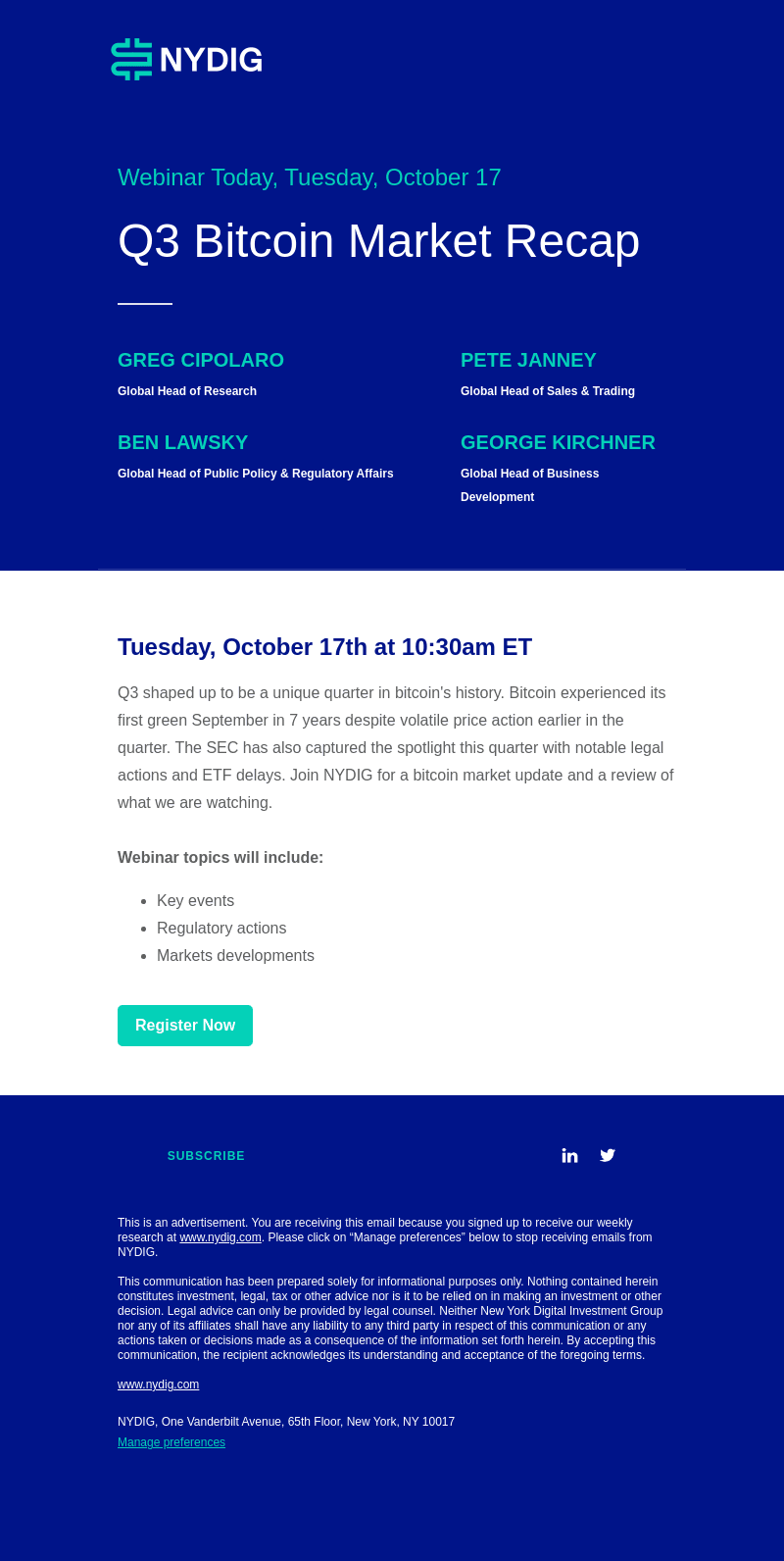 10/17 Webinar: Q3 Bitcoin Market Recap