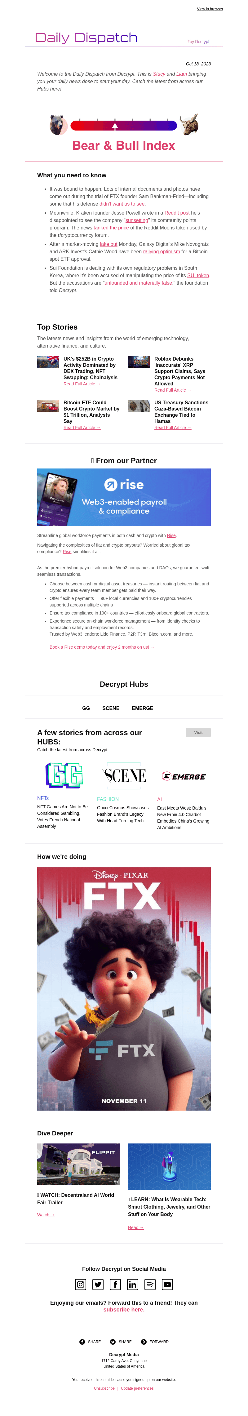 Decrypt email from Wed, Oct 18, 2023
