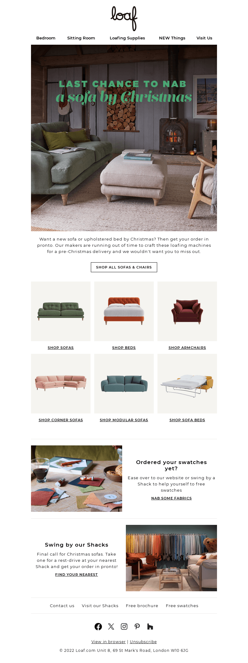 Last chance for Christmas sofas and beds!