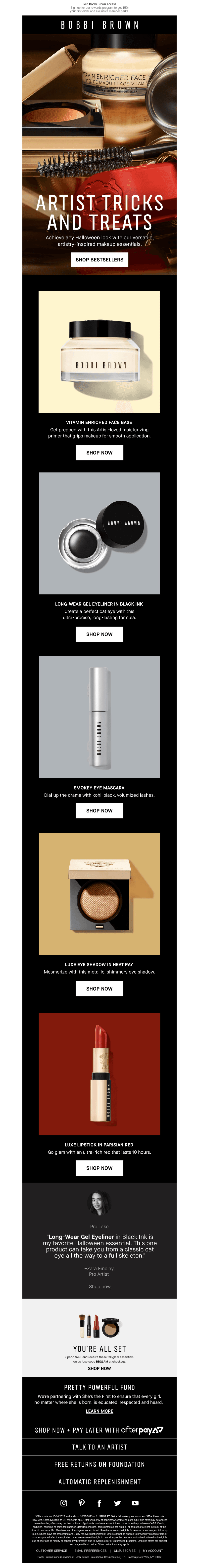 Bobbi Brown Cosmetics email from Wed, Oct 18, 2023