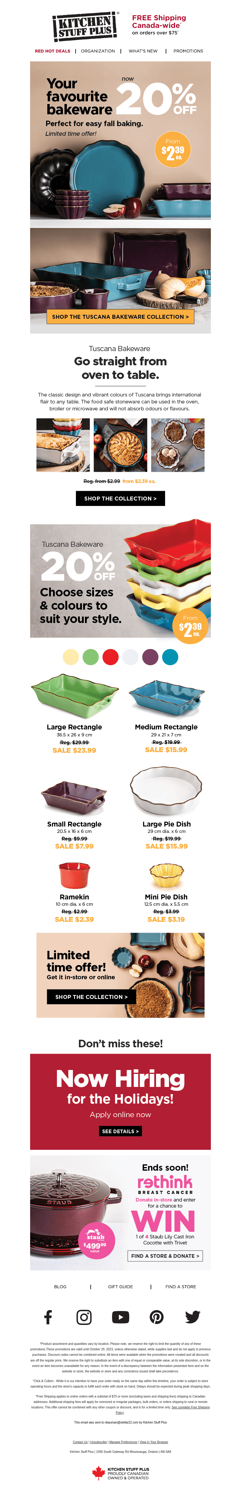 Best-Selling Tuscana Bakeware Now 20% Off 🍪