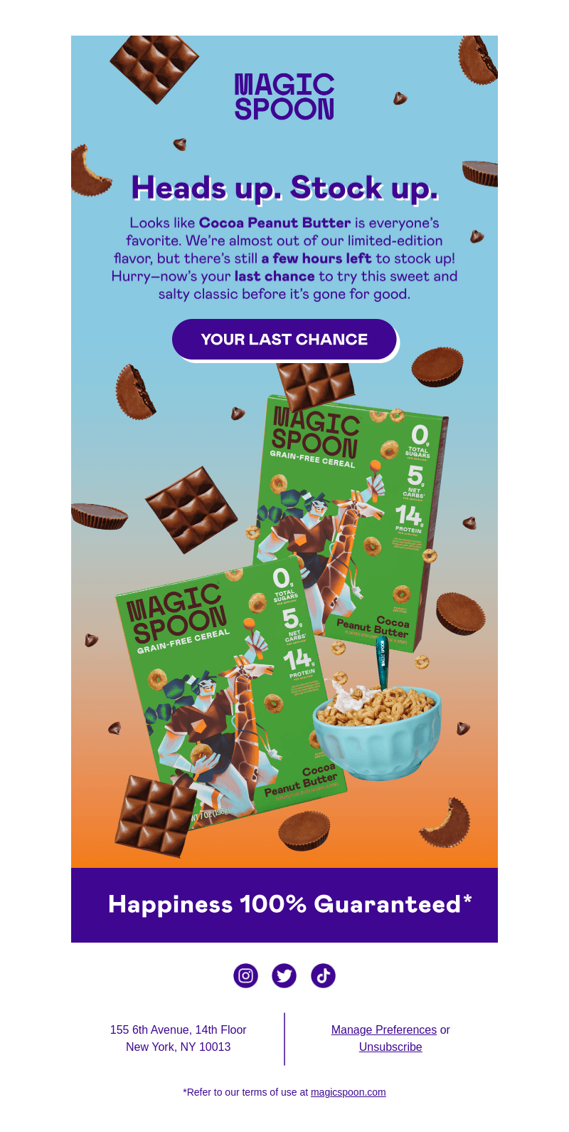 Final hours for Cocoa Peanut Butter ⏰