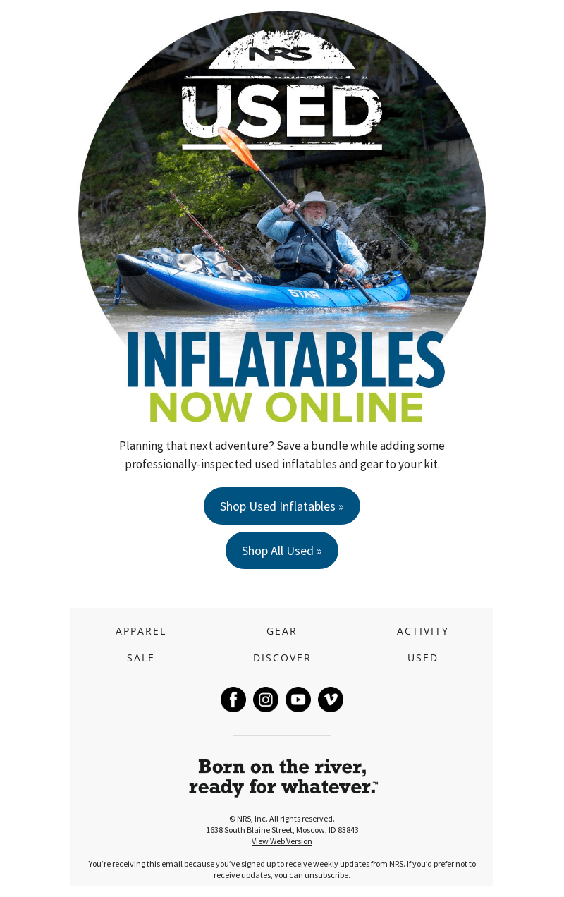 Restocked: Used Inflatables, Apparel & Gear
