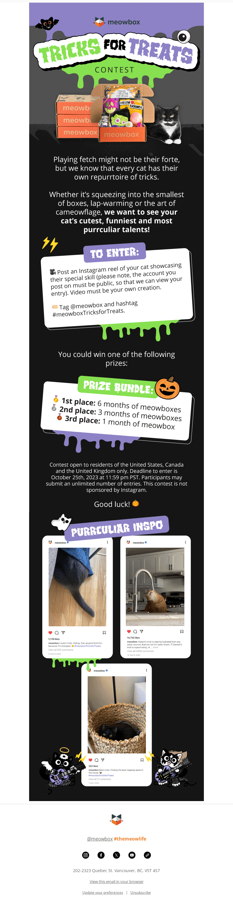 meowbox email from Sat, Oct 21, 2023