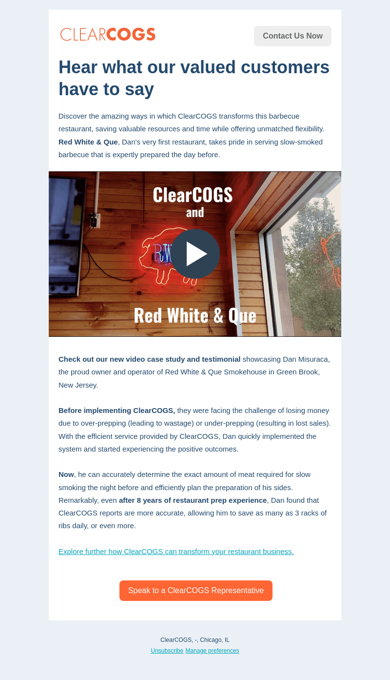 Hear From a ClearCOGS Customer