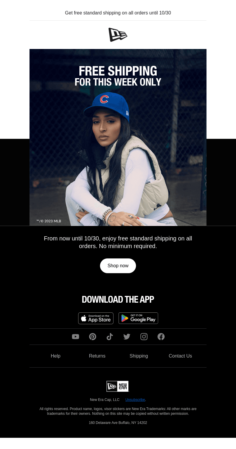 New Era Cap email from Tue, Oct 24, 2023
