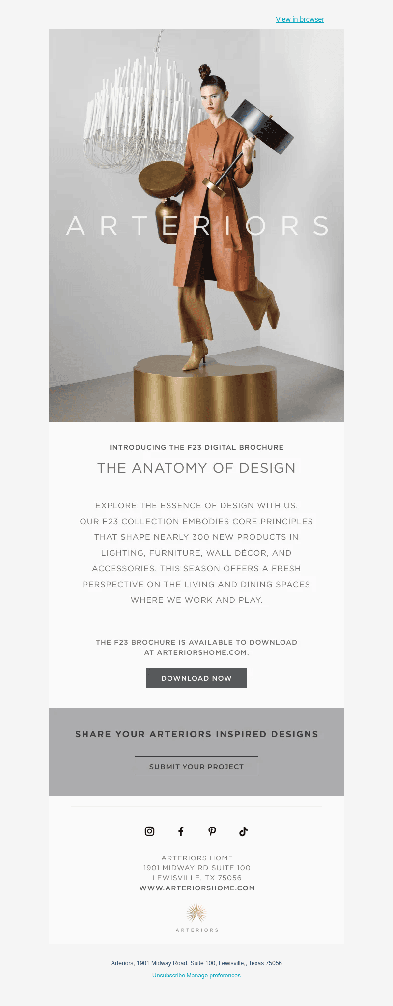 Arteriors Home email from Wed, Oct 25, 2023