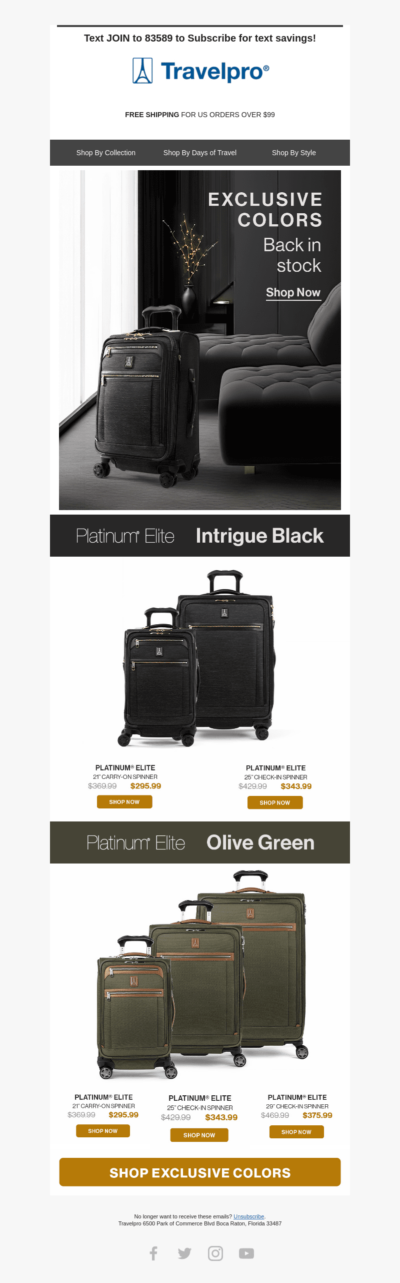 Travelpro Products email from Wed, Oct 25, 2023