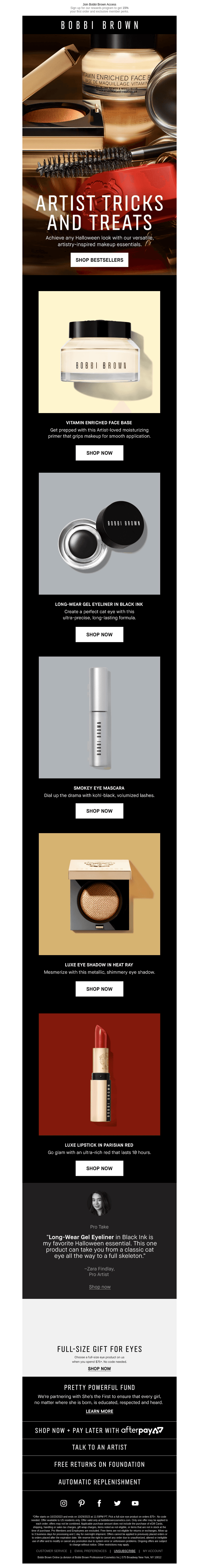 Bobbi Brown Cosmetics email from Thu, Oct 26, 2023