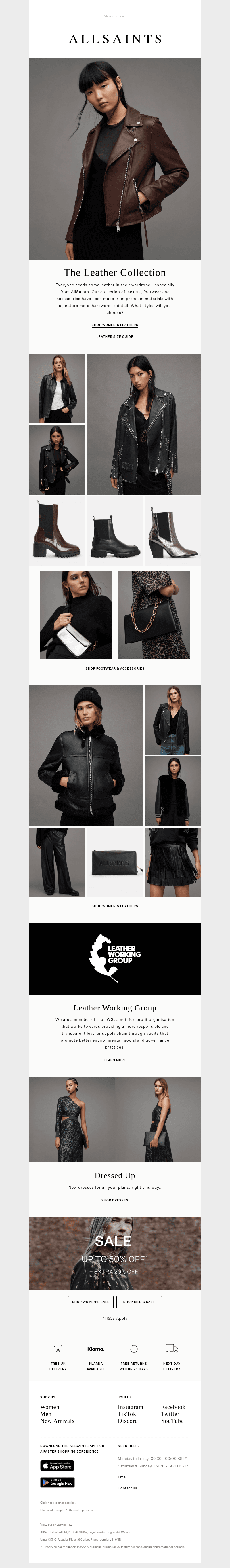 The AllSaints leather collection