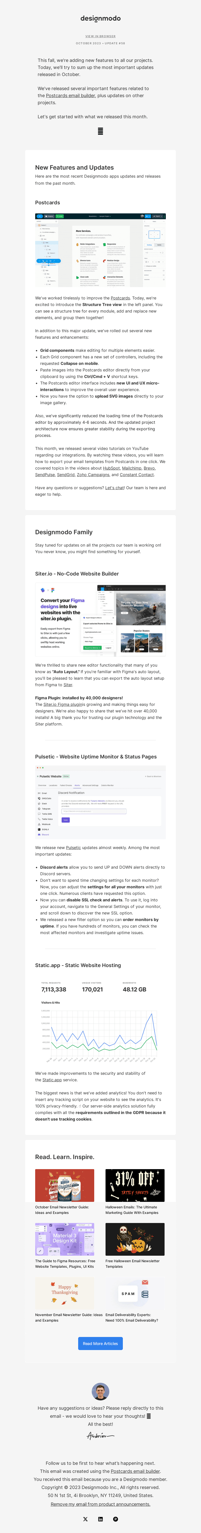 designmodo email from Thu, Oct 26, 2023