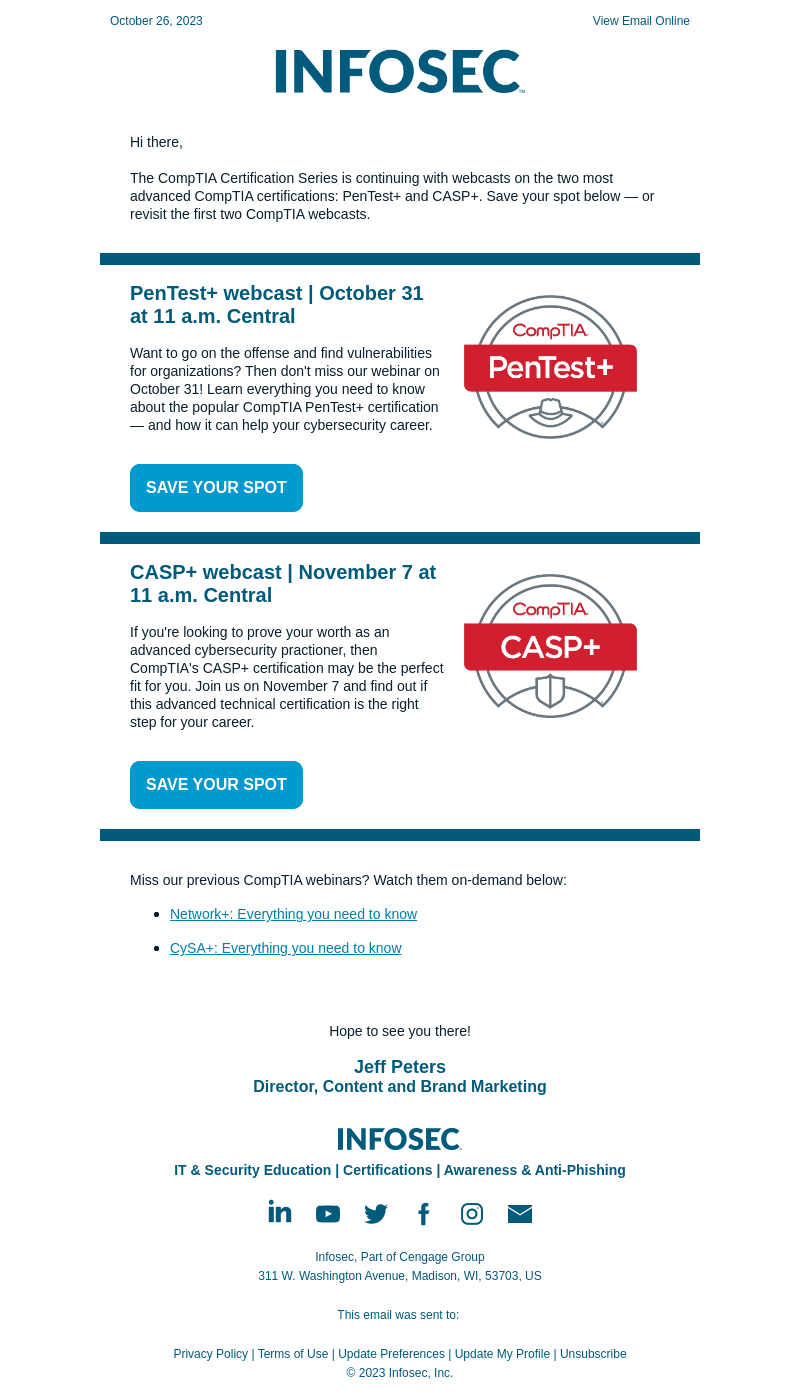 [Join Us] CompTIA Certifications Series: PenTest+ and CASP+